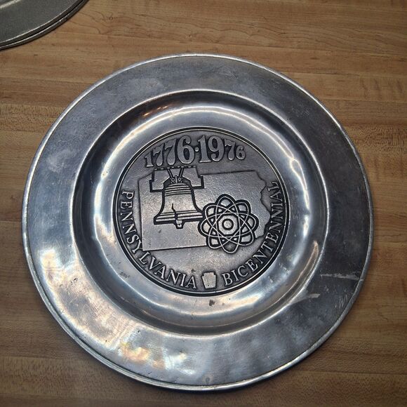 Vintage 1976 Bicentennial Pewter Plates Set of 3 - York MetalCrafters Wilton... - Picture 3 of 8